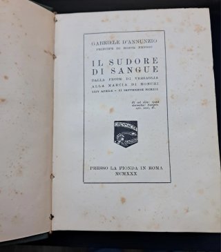 Il sudore di sangue. 1 edizione, 1930