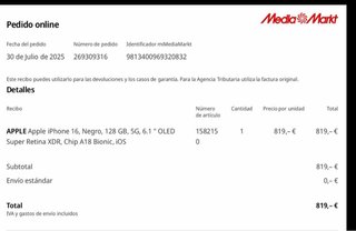 iPhone 16 128GB Gris - 8 meses de uso