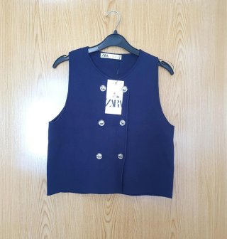 Crop top azul marino