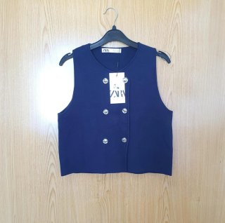 Crop top azul marino