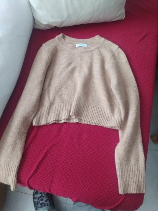 Jersey cuadros corazón lila y menta