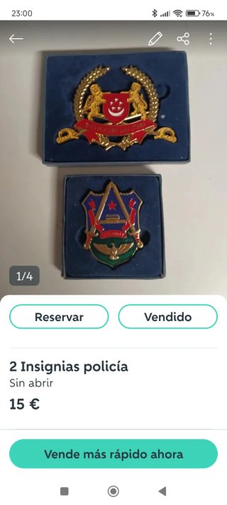 2 Insignias Policía Sin Abrir