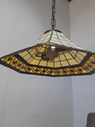 Lámpara colgante estilo Tiffany cristal y metal