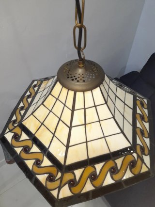 Lámpara colgante estilo Tiffany cristal y metal