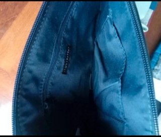 Bolso de mano rayas azul y blanco