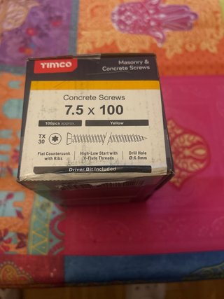 Tornillos Timco Hormigón 7.5x100 Amarillo