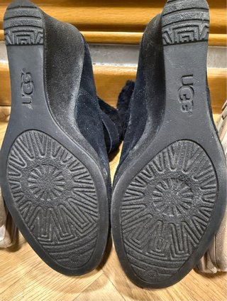 Botines UGG negros con cuña y pelo ninguna puesta