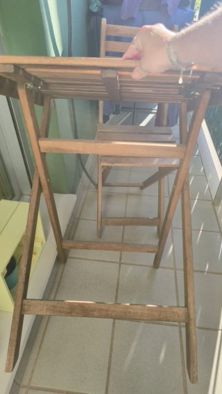 Conjunto mesa y 2 sillas balcón madera