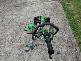 Desbrozadora con ruedas motor 4t y barredora