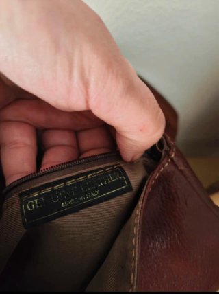 Bolso Mochila de piel autentica Vintage Marrón y