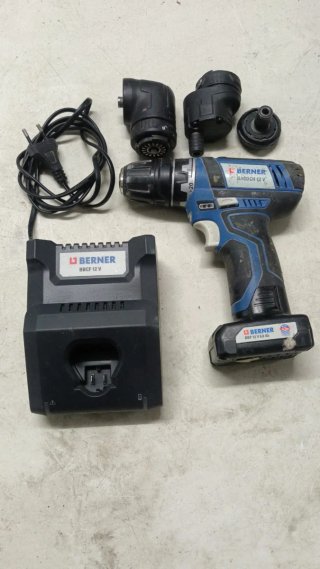 Taladro Berner BACDCH 12V con cabezales