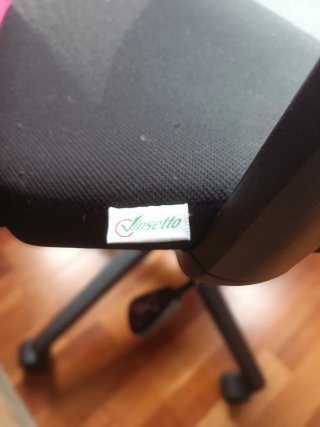 Silla de oficina Vincetto negra y rosa