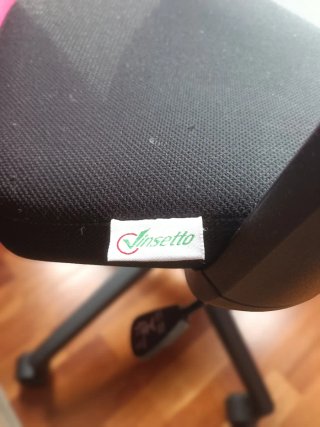 Silla de oficina Vincetto negra y rosa