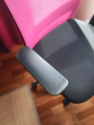 Silla de oficina Vincetto negra y rosa