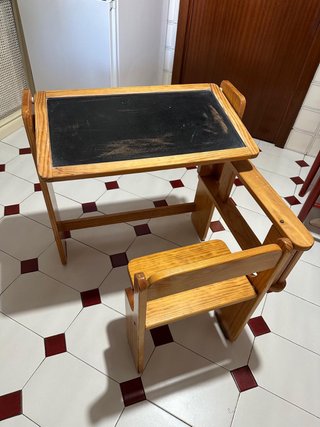 Pupitre/escritorio infantil madera maciza pizarra