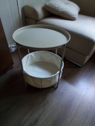 Mesa auxiliar redonda beige
