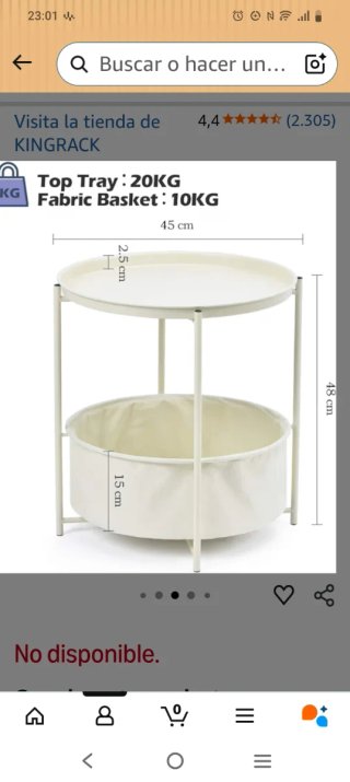 Mesa auxiliar redonda beige