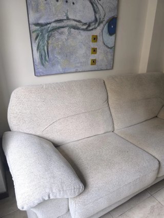 Sofá 2 plazas tela beige