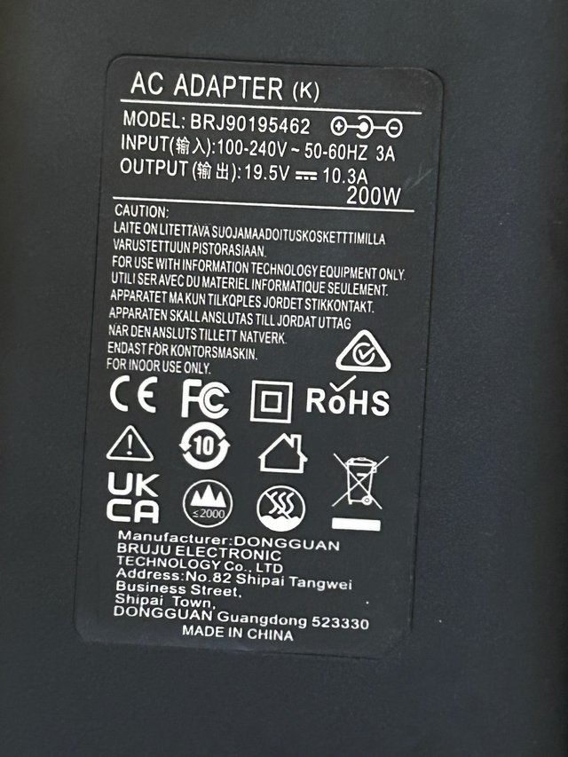 Cargador HP 200W 19.5V 10.3A Victus, ZBook, OMEN,