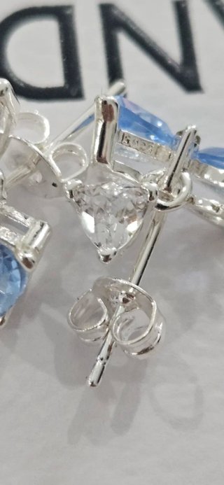 Pendientes Pandora Lazo Azul y Plata