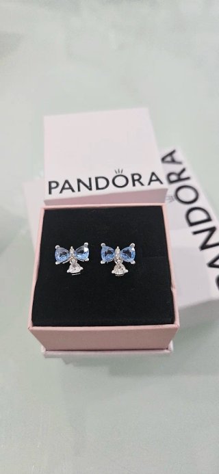 Pendientes Pandora Lazo Azul y Plata