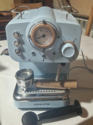Cafetera Creacte azul con termómetro