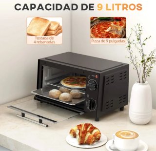 Mini Horno Eléctrico Negro