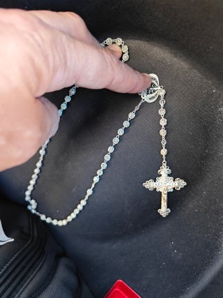 Rosario antiguo plata