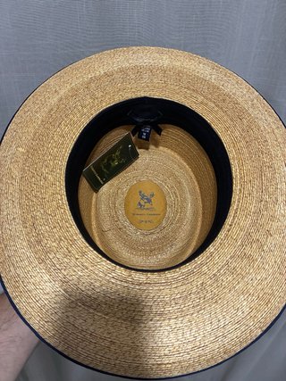 Sombrero Safari Camel Azul, Pluma, Roberto Garrudo