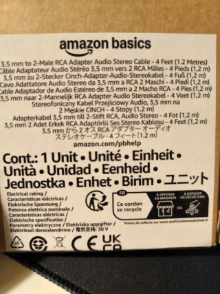 Cable Audio 3.5mm a 2 RCA Amazon Basics
