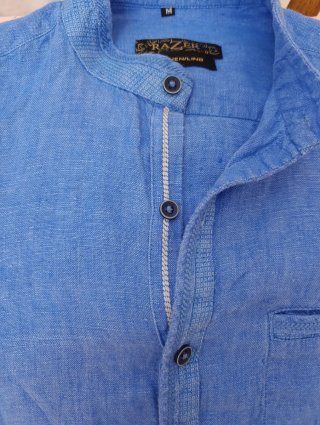 Set 2 /:Camisa azul y camisa naranja lino, talla M