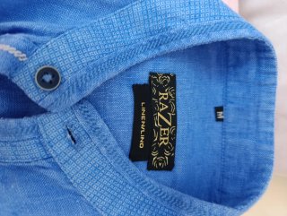 Set 2 /:Camisa azul y camisa naranja lino, talla M