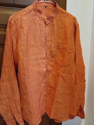 Set 2 /:Camisa azul y camisa naranja lino, talla M