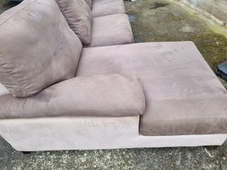 Sofá Chaise Longue Tela Beige/Gris