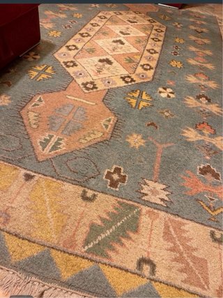 Alfombra Turca Azul y Beige