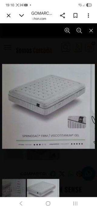 Colchón 120x190 Nuevo Visco Springsac