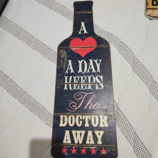 Cartel Decorativo Madera Botella Wine