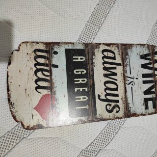 Cartel Decorativo Madera Botella Wine