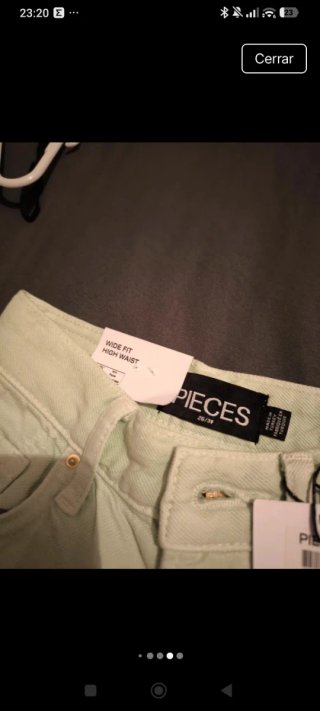 Pantalón campana mujer tiro alto verde