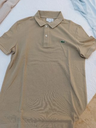 Polo Lacoste Slim Fit Talla M Beige