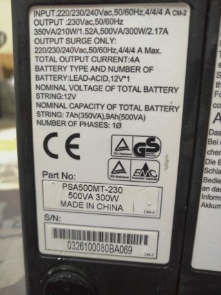 SAI Liebert Emerson UPS PowerSure PSA500MT