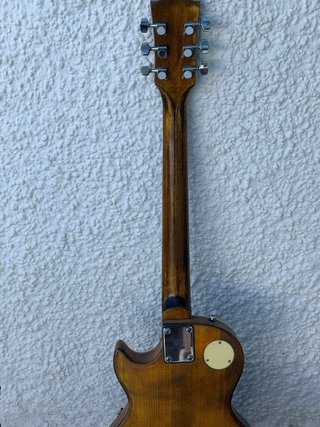 Guitarra tipo Les Paul Customizada Azul y logo