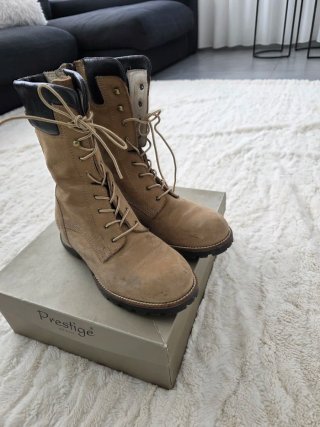 Stivali Lumberjack donna zip beige/nero