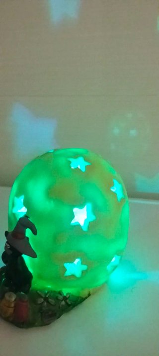 Decorazione Luna con luci e gatto nero #gattonero