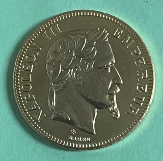 Moneda Napoleón III 1862 Baño Oro