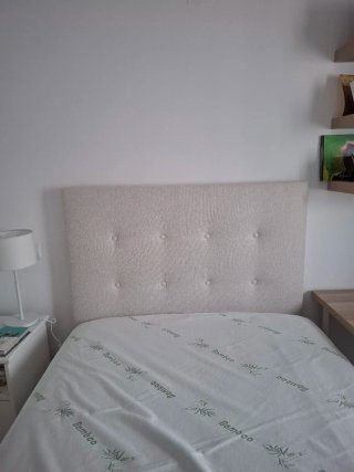 Cabecero Somnium Beige Tela. 120 ancho x 120 alto