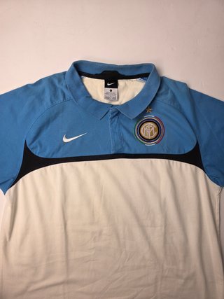 Inter Milan Vintage Rugby Shirt FCB Polo Navy Whit