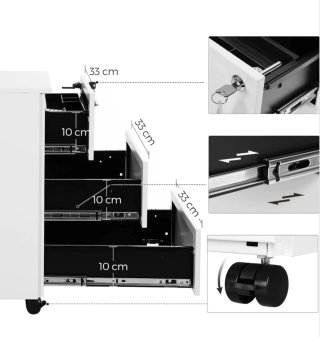 Cajonera Archivador Móvil SONGMICS