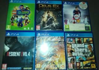Lote 6 Juegos PS4: FIFA 16, GTA V, Resident Evil 4