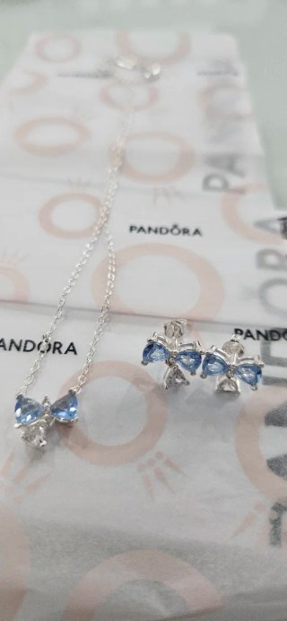 Conjunto Pandora Collar y Pendientes Azul